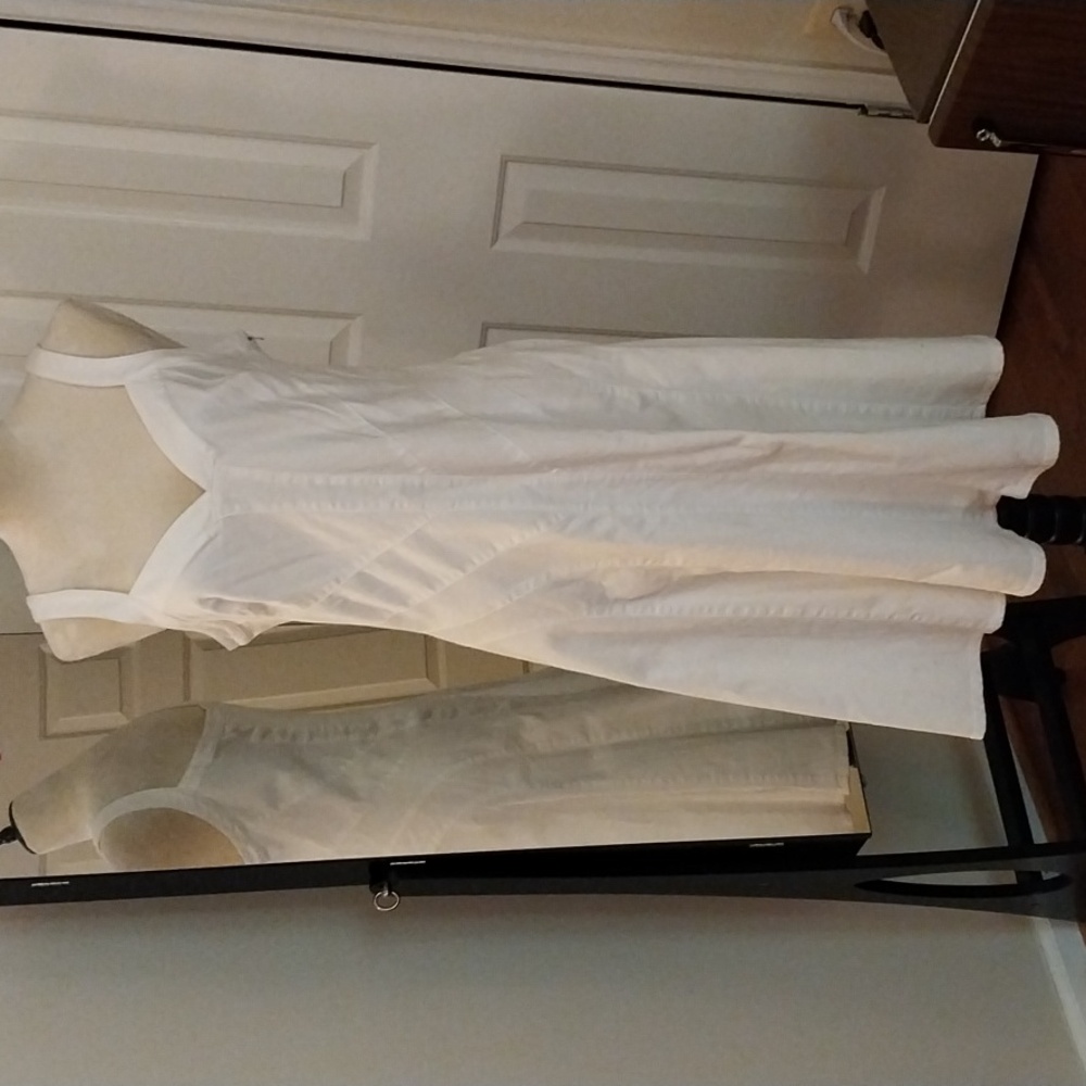 Classic White Sleeveless A-Line Dress